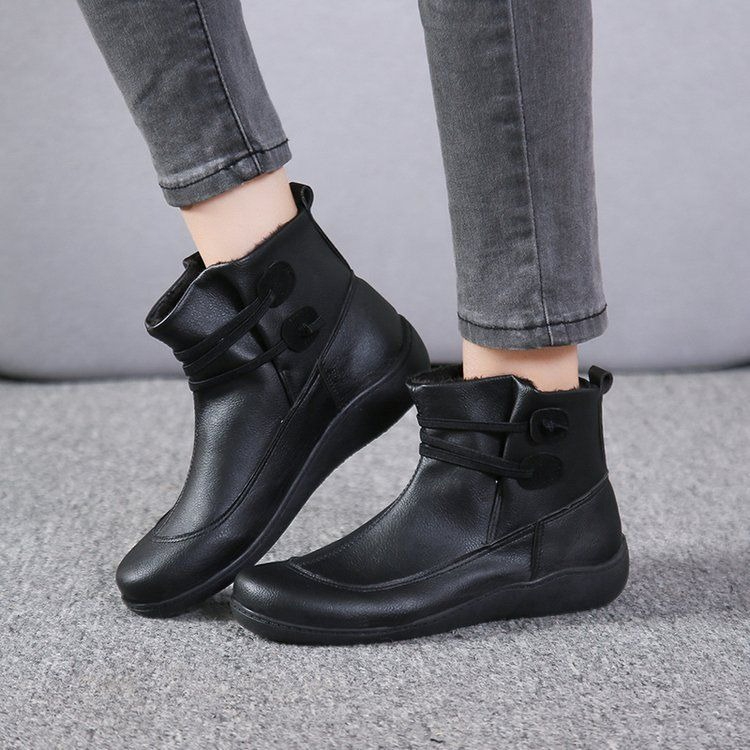 Men Fashion Vintage - Bottines à enfiler vintage pour femmes,