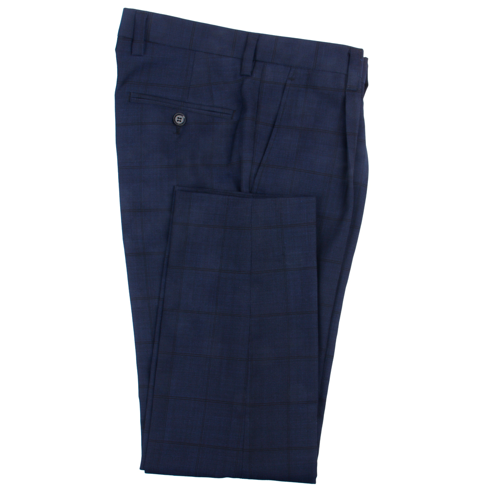 Men'S Dress Pants Fashion - Pantalon à carreaux bleu nuit pour