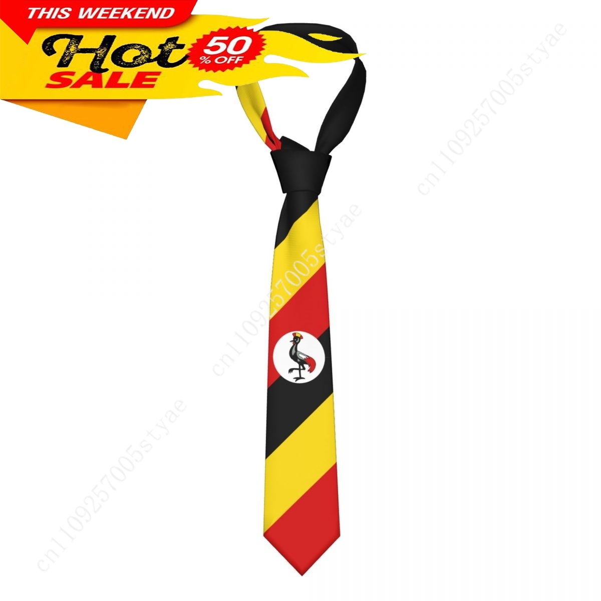 Men Fashion Uganda - Cravate à motif drapeau d'Ouganda pour