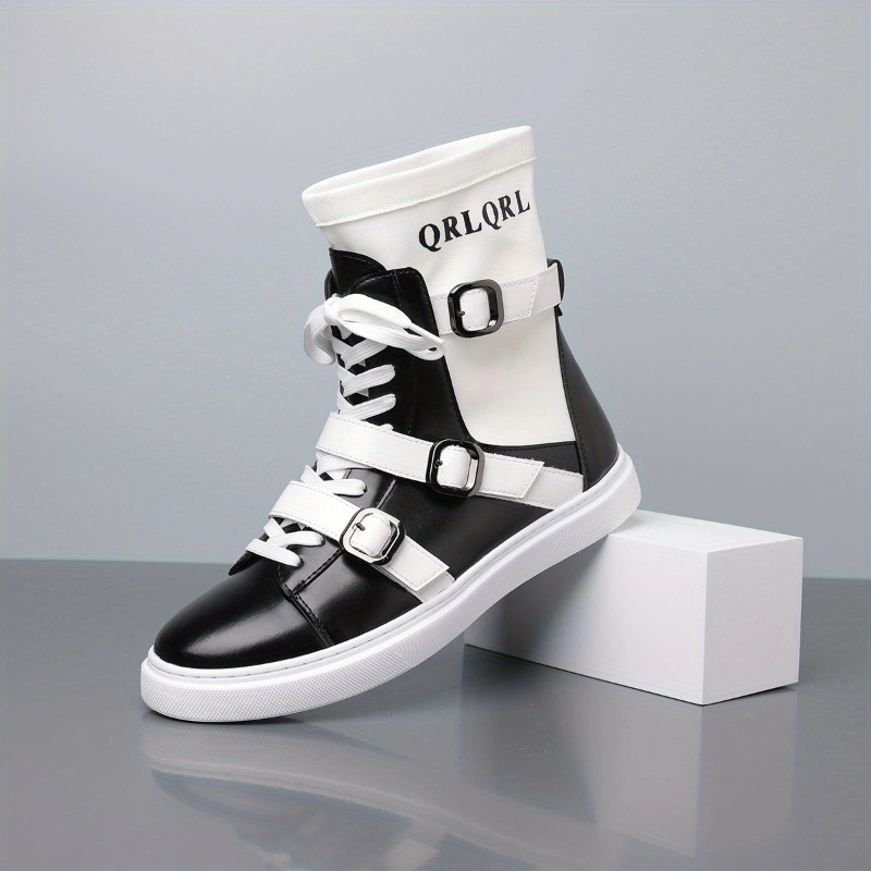Mens Fashion Dress - Bottes montantes pour hommes en cuir