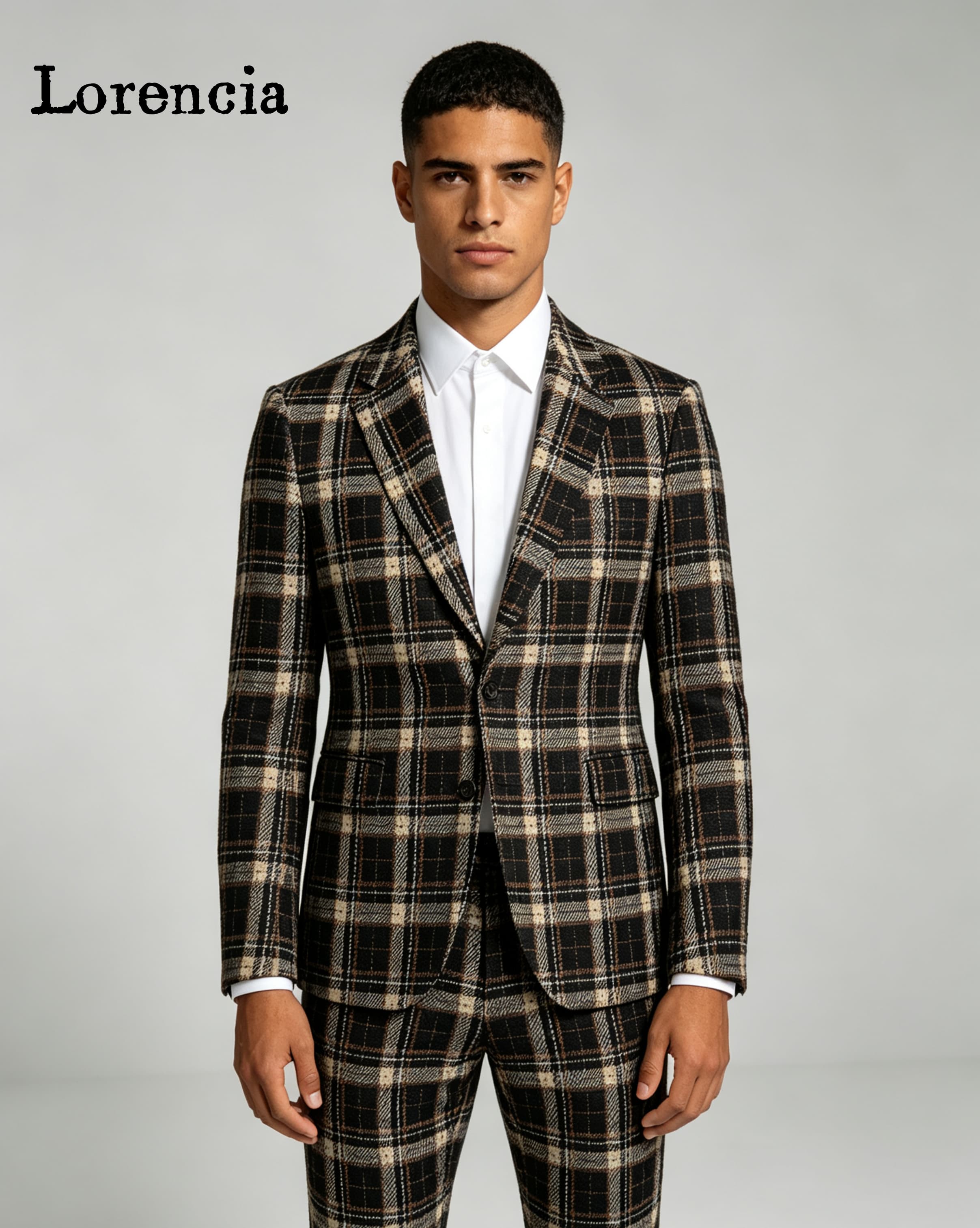 Mens Fashion Trajes - Costumes pour hommes à carreaux, revers