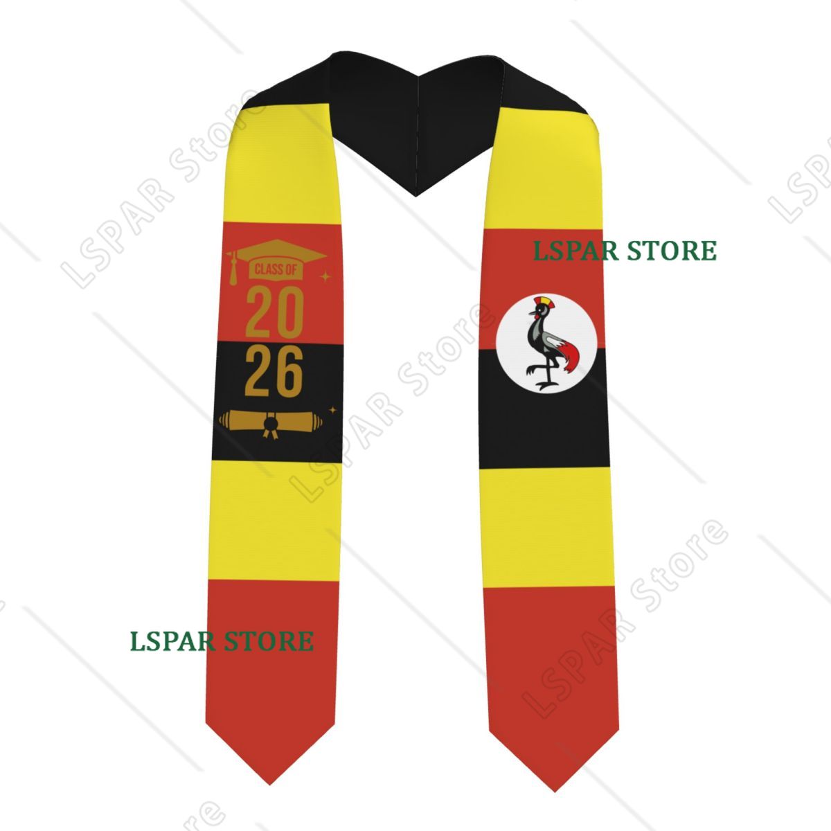 Men Fashion Uganda - Écharpe de graduation avec drapeau de