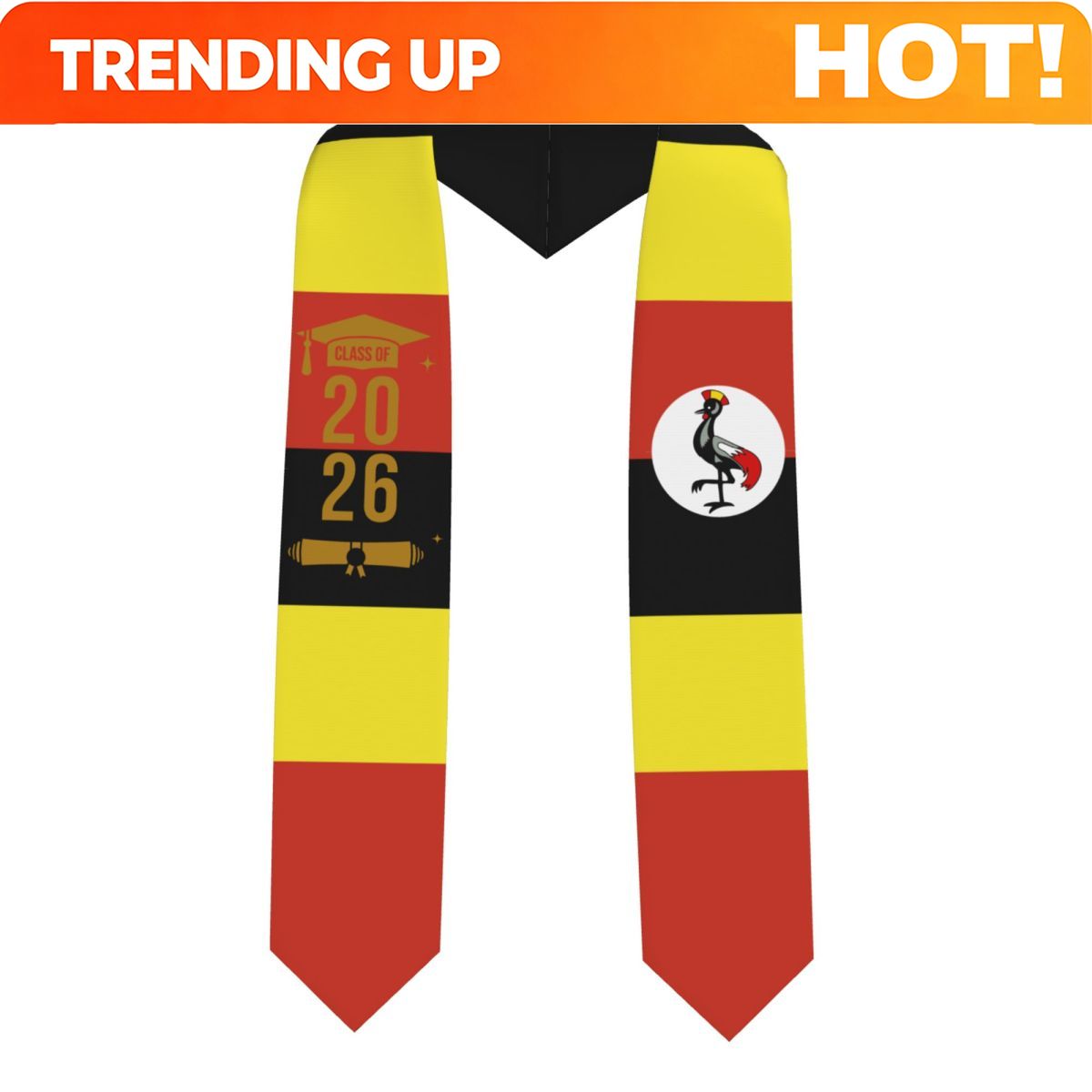 Men Fashion Uganda - Écharpe de graduation avec drapeau de