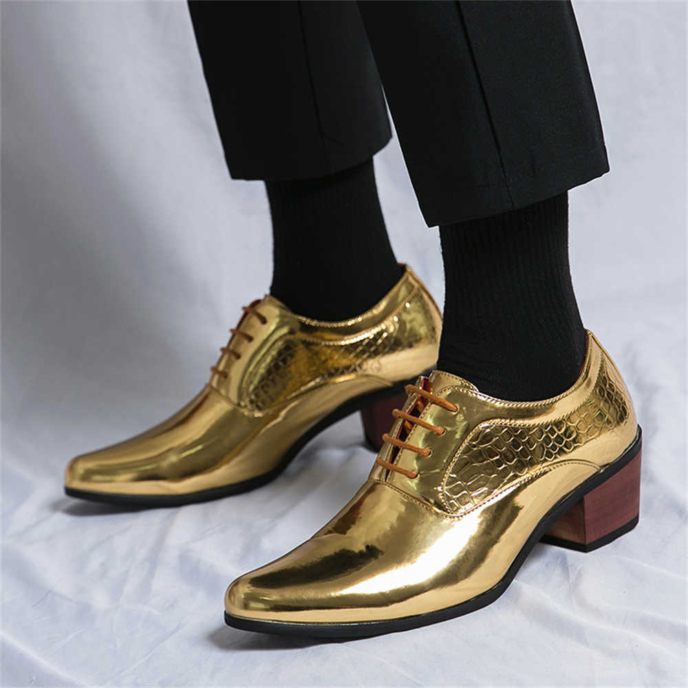 Mens Fashion Dress - Baskets habillées à talons pour hommes,