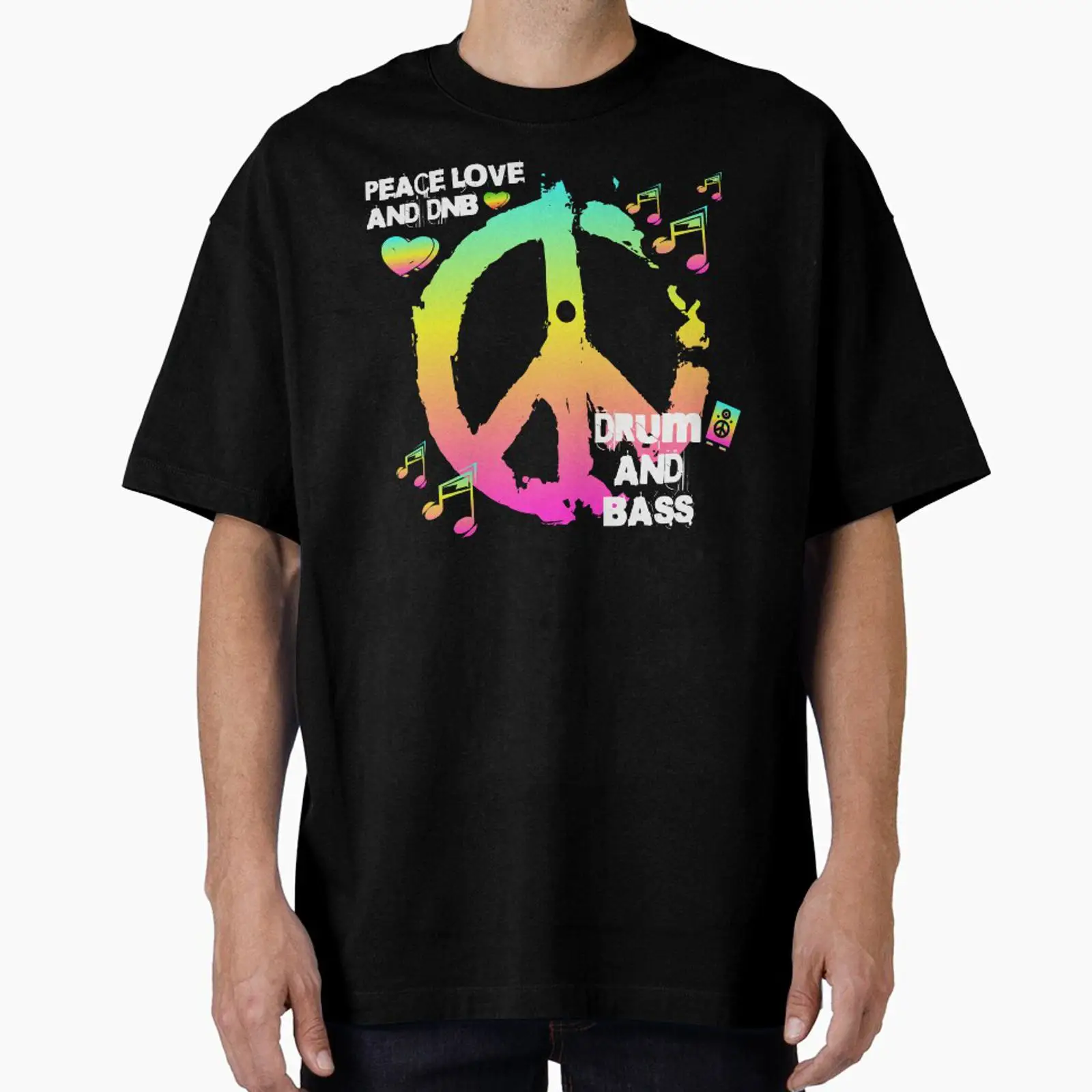 Men'S Fashion Pink Shirt - DRUM AND BASS Peace Sign Dnb