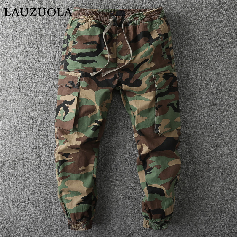 Mens Fashion Camo Pants - Pantalon Cargo Vintage Camouflage Multi-Poches pour