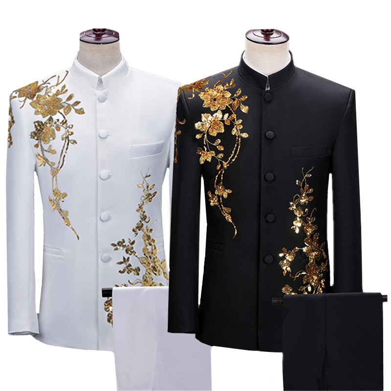 Men'S Dress Pants Fashion - Blazer et pantalon à col montant