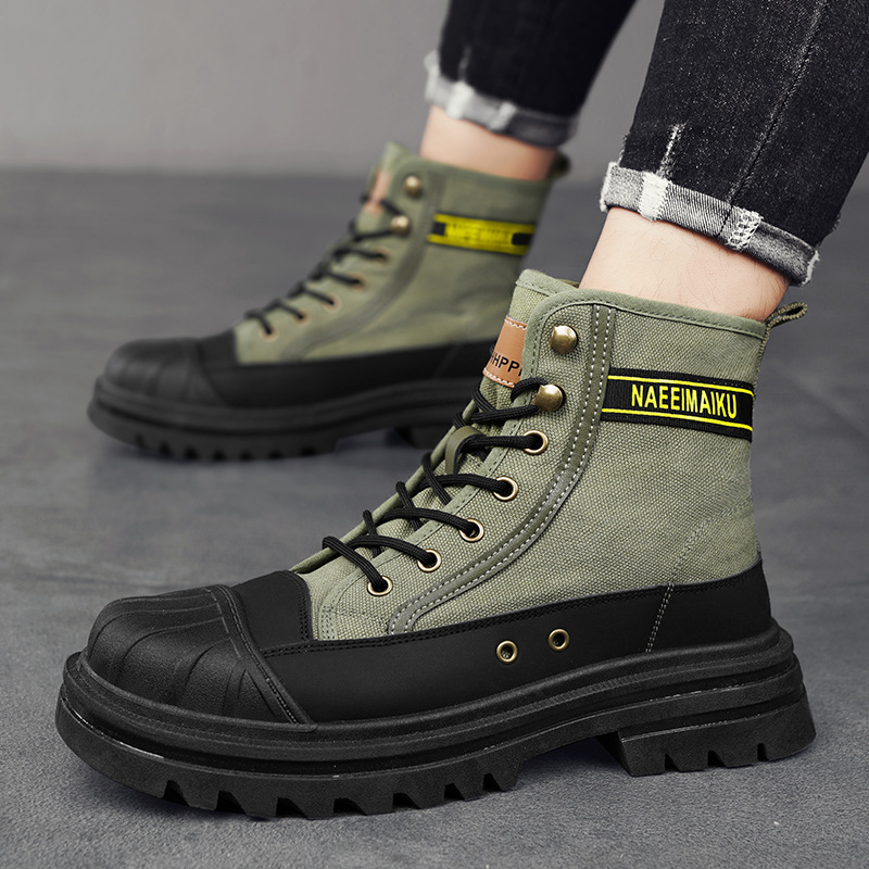 Men'S Fashion For 30 Year Olds - Hommes toile bottes mode haut chaussures