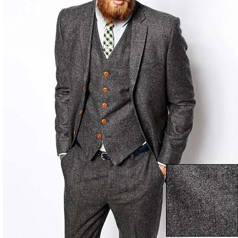 Men'S Dress Pants Fashion - Costumes d'hiver en Tweed à chevrons