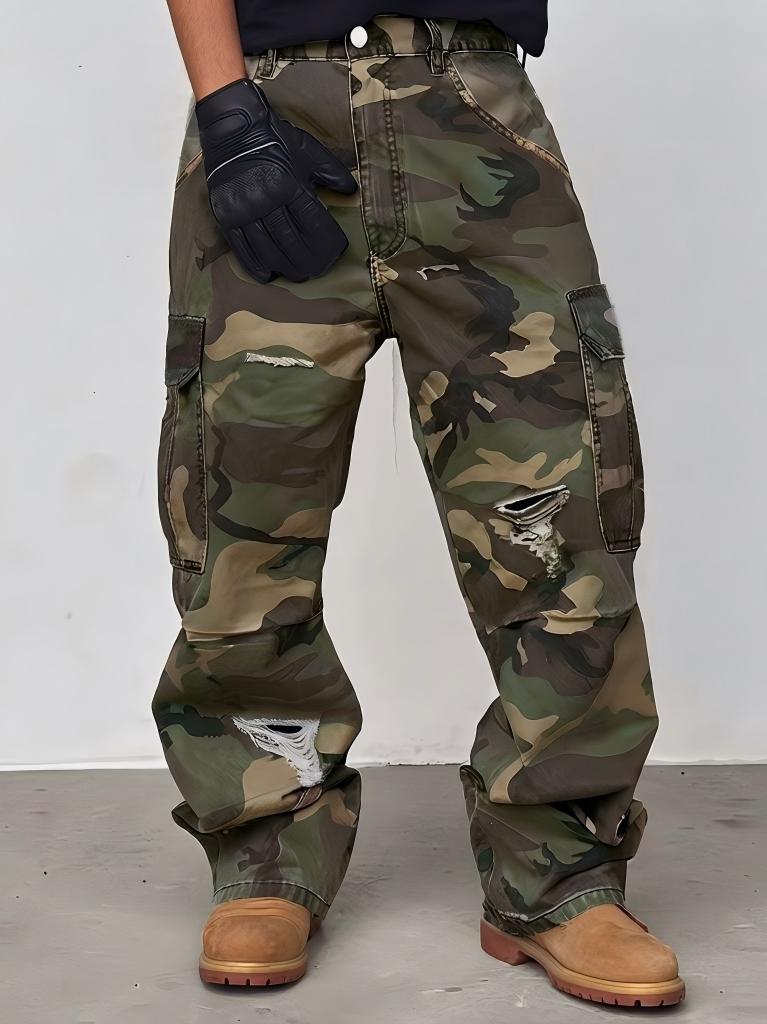 Mens Fashion Camo Pants - 【HME】Jeans pour hommes | Pantalon en