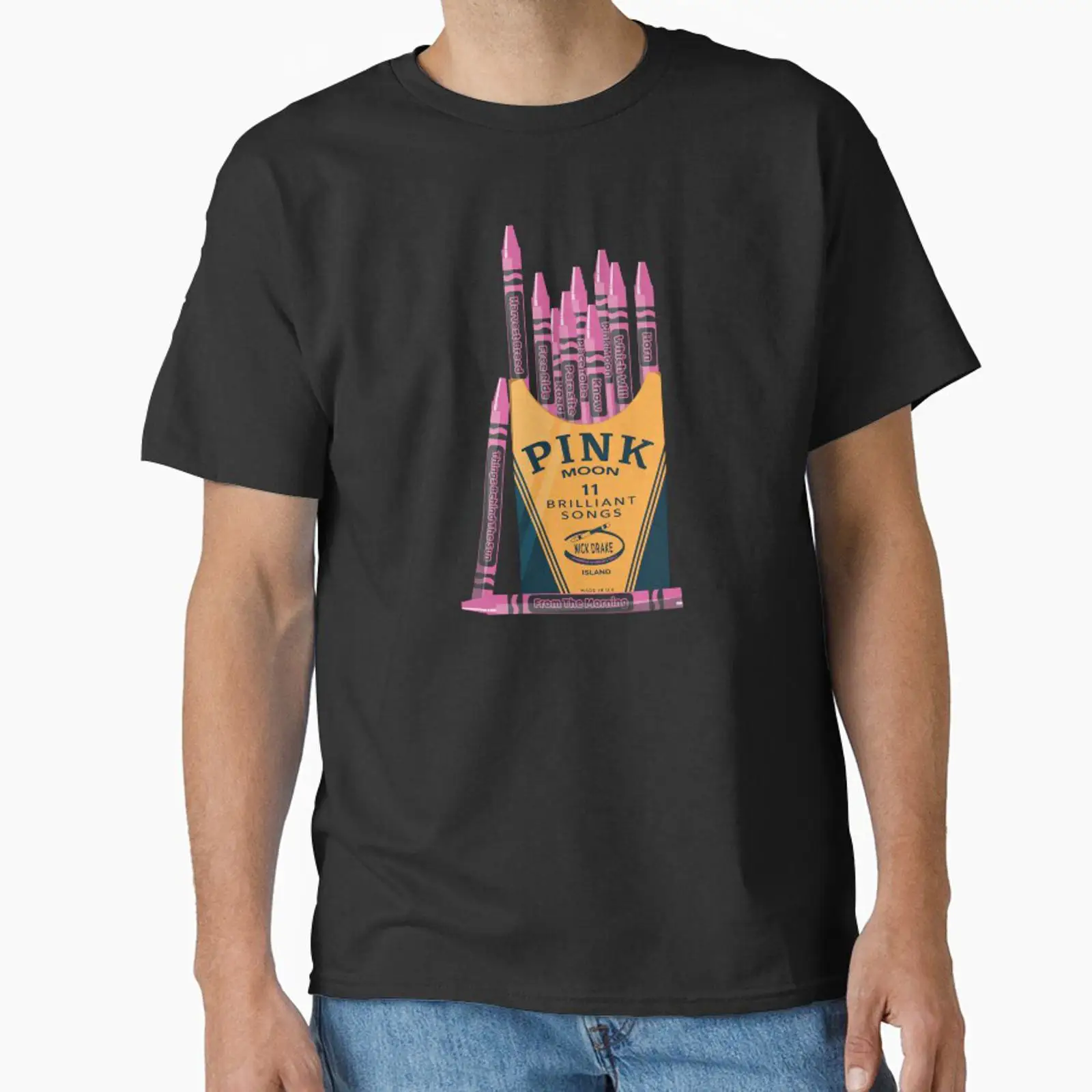 Men'S Fashion Pink Shirt - T-shirt classique vintage Nick Drake Pink
