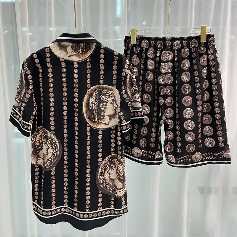 Men Fashion Vintage - Ensemble Chemise Hawaïenne et Short pour