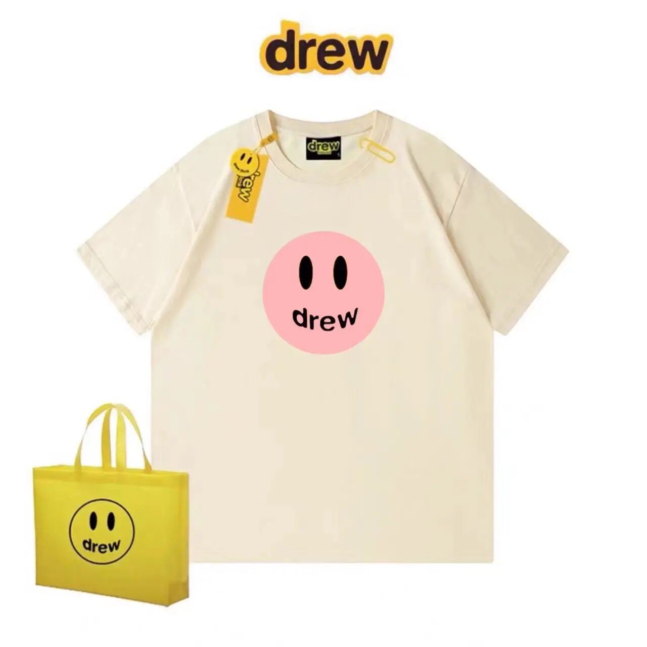 T-shirt Drew House Smiley Rose - Men'S Fashion Pink Shirt avis et prix
