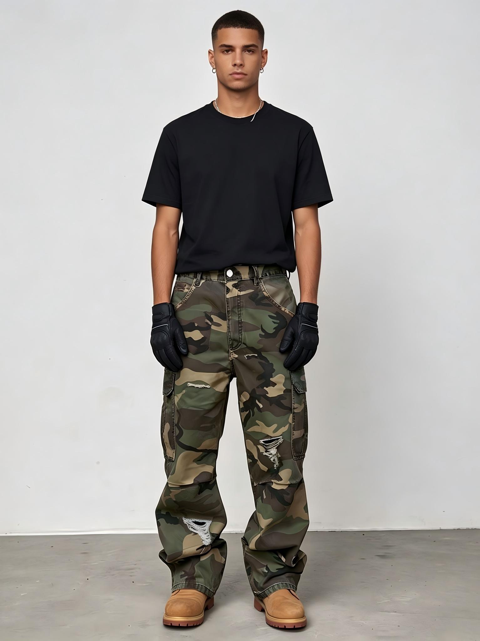 【HME】Jeans pour hommes |   Pan - Mens Fashion Camo Pants avis et prix