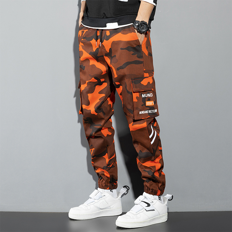 Pantalon Cargo Orange pour hom - Mens Fashion Camo Pants avis et prix